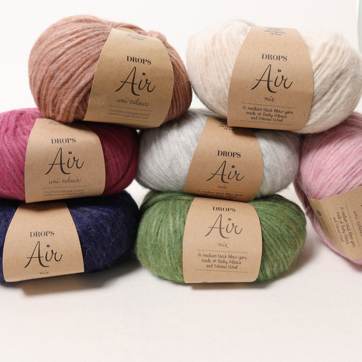 DROPS Air a Medium Thick Blow Yarn, Baby Alpaca and Merino Wool, Beautiful  Knitting Yarn 