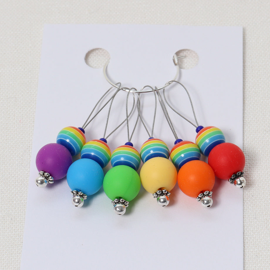 Rainbow Snag Free Stitch Markers, Assorted Sets, Pretty Warm Designs